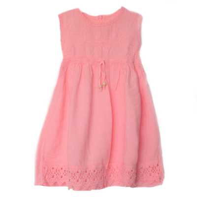 Robe Sans Manches Fille Rose En Coton Broderie Péruvienne - Inka Products