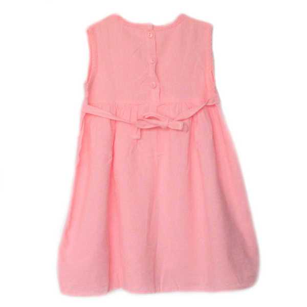 Robe Sans Manches Fille Rose En Coton Broderie Péruvienne - Inka Products