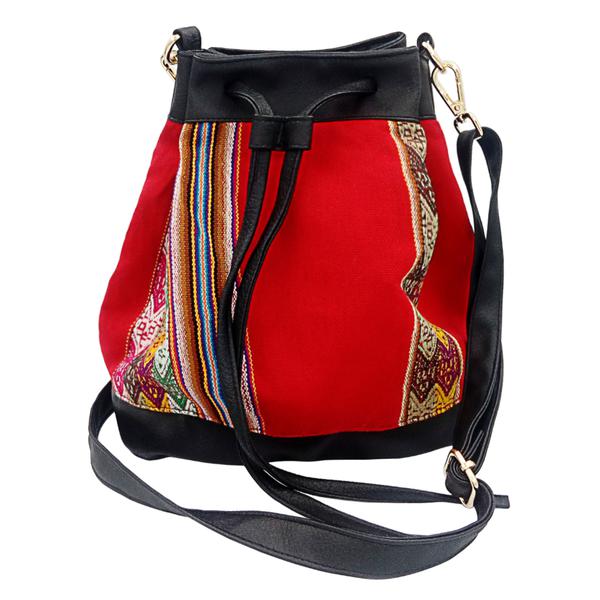 Sac Seau en Bandoulière pour Femme Tissu Traditionnel Péruvien BLAQUIROJA - Inka Products