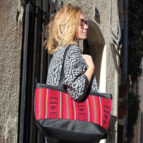Sac à Main Cabas Ethnique XL Tissu Péruvien - Inka Products