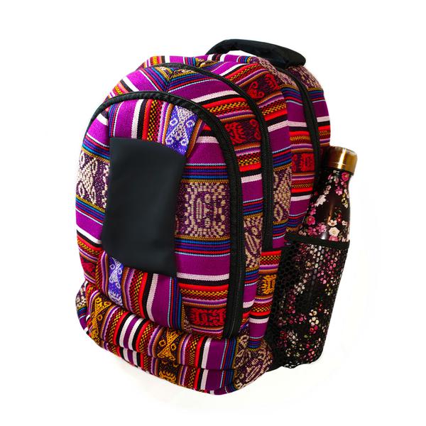 Sac à dos Aventura Tissu Traditionnel Péruvien Vitelotte - Inka Products