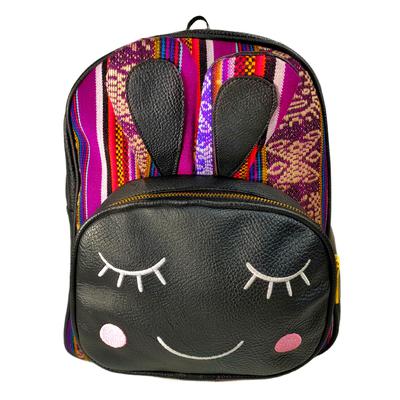 Inka-Products-Sac à dos Mon Petit Lapin-Tissu Traditionnel Péruvien Vitelotte