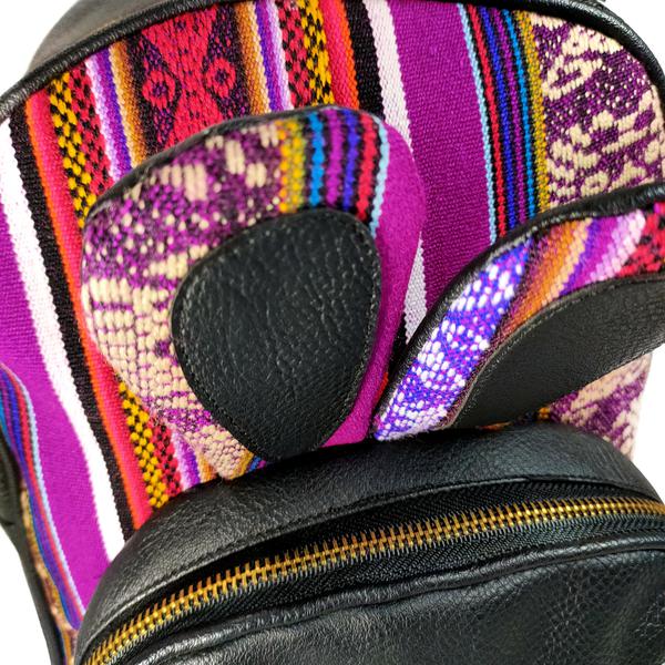 Sac à dos Mon Petit Lapin Tissu Traditionnel Péruvien Vitelotte - Inka Products