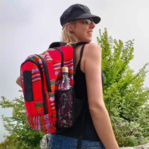 Sac à dos Aventura Tissu Traditionnel Blanquirroja - Inka Products