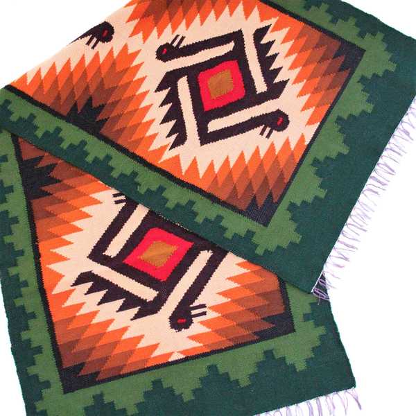 Tapis Empire Inca Vert motifs ethniques - Inka Products