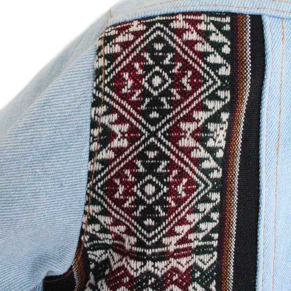 Veste Oversize WARILA ethnique Jean Délavé et Tissu Péruvien - Inka Products