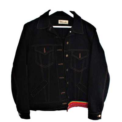 Veste Oversize WARILA Ethnique Tissu Péruvien Coloré Orange - Inka Products