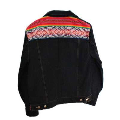 Veste Oversize WARILA Ethnique Tissu Péruvien Coloré Orange - Inka Products