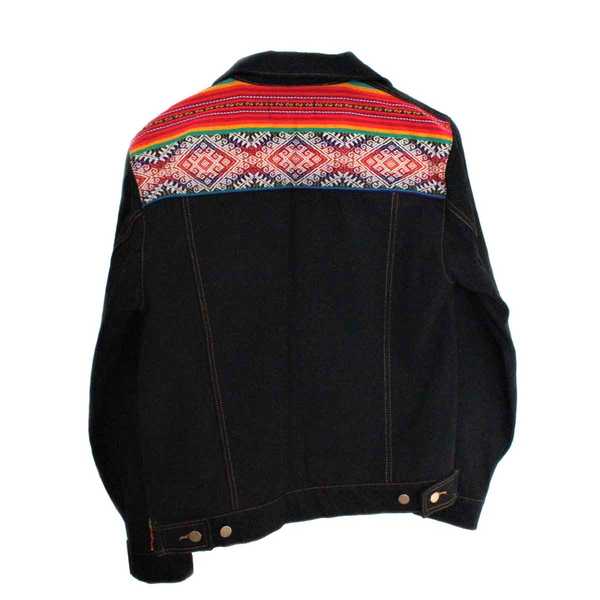 Veste Oversize WARILA Ethnique Tissu Péruvien Coloré Orange - Inka Products