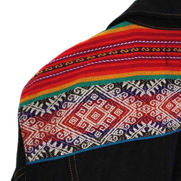 Veste Oversize WARILA Ethnique Tissu Péruvien Coloré Orange - Inka Products